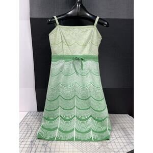 IPSA Green White Leaf Pattern Spaghetti Strap‎ Dress Size 8